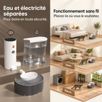 Fontaine à eau pour chat sans fil – 3L, Autonomie 180 Jours, Sans Filtre à Remplacer
