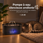 Fontaine à eau pour chat en T – 2,2L, Filtre Intégré, Pompe Ultra-Silencieuse