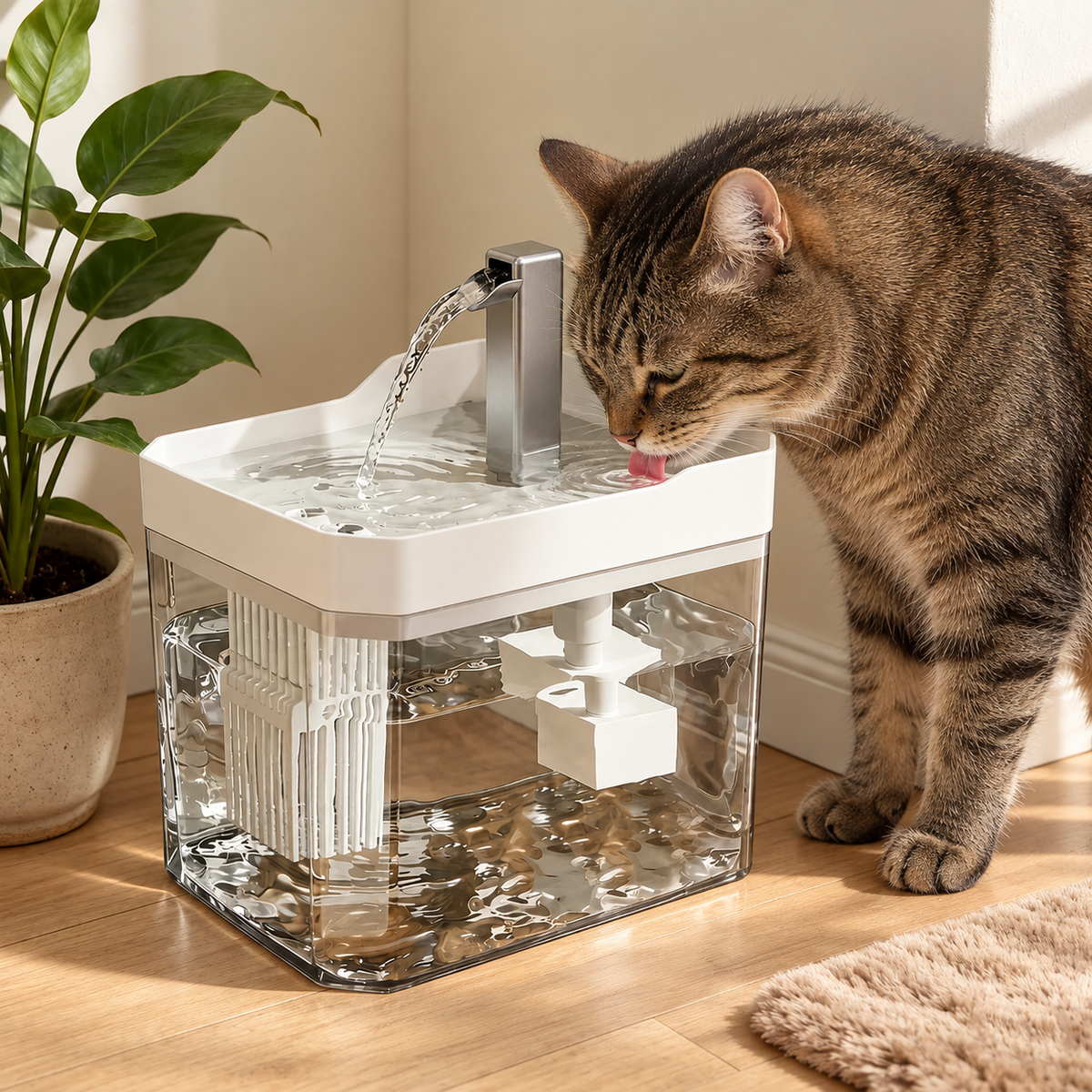 Fontaine à eau pour chat – 1,5L - Filtrage